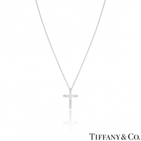 Tiffany & Co. Platinum Diamond Cross Pendant